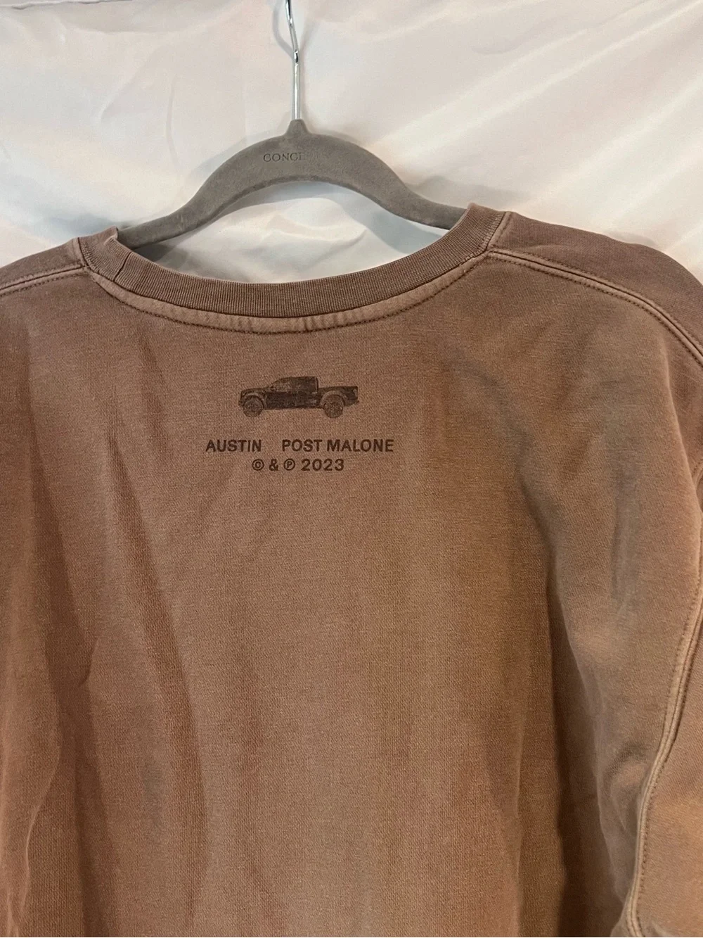 Post Malone Austin 2023 Tour Brown Crewneck Sweatshirt Size Large